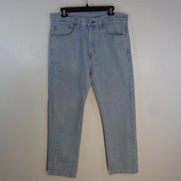 GREAT VINTAGE Levis 505 34x29 Straight Leg Light Wash 1992 ORANGE TAB USA - Picture 2 of 8